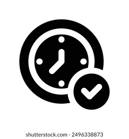 on time icon. vector glyph icon for your website, mobile, presentation, and logo design.