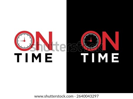 on time logo design. on time logo with wordmark design style	