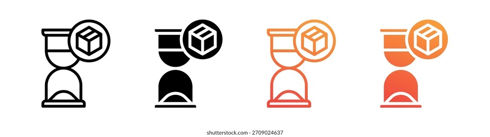 On Time Multiple Style Icon Set Vector