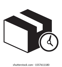 On Time Parcel Delivery Concept Vector Icon Design