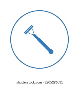 On time shaving razor icon | Circle version icon |