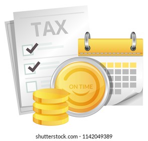 On Time Tax Filing - Abstract - Illustration as EPS 10 File