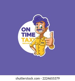 On time taxi services vector logo design template.