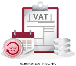 On Time VAT Return Filing - Abstract - Illustration As EPS 10 File