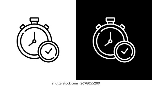 On Time Diseño de conjunto de iconos blancos
