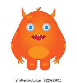 On a transparent background. Nice orange voluminous monster.