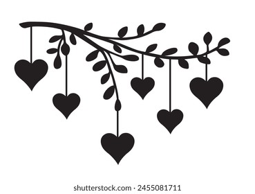 On an tree there are many hearts  Not IA