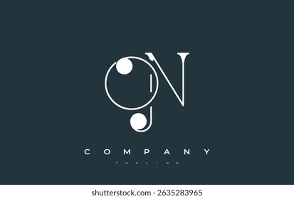 ON Typography Logo Design. Stylish monogram design depiction featuring the letters O and N combined in an artistic signature style, delivering a unique and creative visual representation.