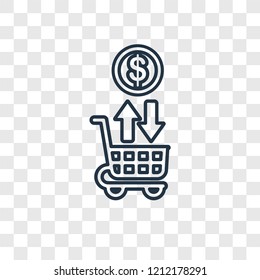 On vector linear icon isolated on transparent background, On transparency concept in outline style