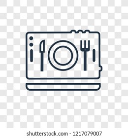 On vector linear icon isolated on transparent background, On transparency concept in outline style