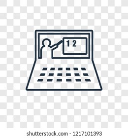 On vector linear icon isolated on transparent background, On transparency concept in outline style