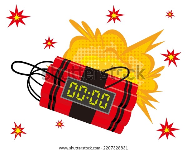 Exploding Dynamite Logo On Verge Exploding Dynamite Vector Illustration Stock Vector (Royalty ...
