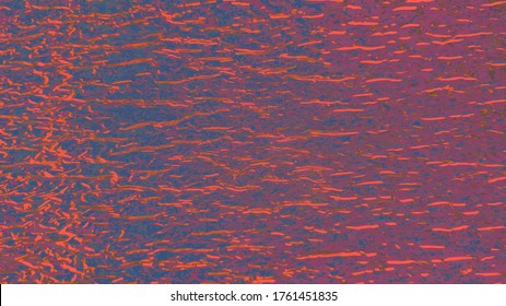 On a violet-burgundy background, orange horizontal waves.