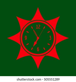 On the wall clock framed ornament
