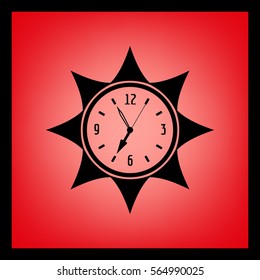 On the wall clock framed ornament
