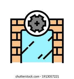 en el vector de icono de color del espejo de instalación de pared. en el símbolo del espejo de instalación de pared. ilustración de símbolo aislado