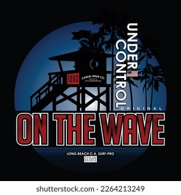 on the wave, vector typography illustration design graphic printing