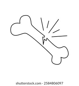 On a white artboard, dog bone single-line art elegantly captures the simple shape of a dog bone, using a continuous line to symbolize playfulness and joy