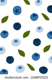 ฺBlueberry on white background.Eps 10 vector.