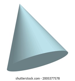 En un fondo blanco, una pirámide volumétrica 3D de color turquesa (azul), en vectores, se representa en un ángulo.