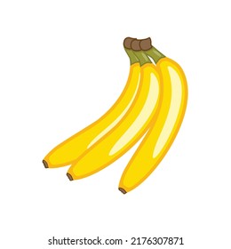 On a white background, a banana fruit vector illustration