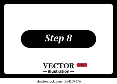 On a white background black  button for a site. Step. Vector illustration, EPS 10