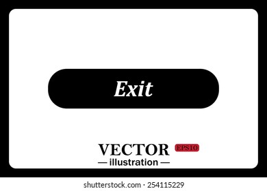 On a white background black  button for a site. Exit. Vector illustration, EPS 10