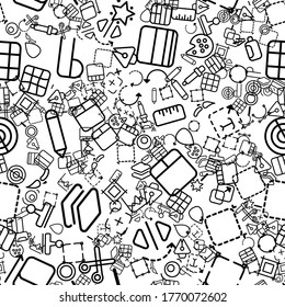 On a white background, black and white vector icons on the theme of design