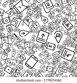 En un fondo blanco, iconos vectoriales en blanco y negro sobre el tema de los negocios y la contabilidad