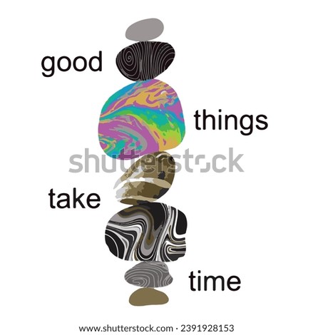 On the white background blanced rocks graghic design