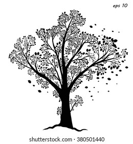on a white background ebony, in isolation, for any project, vector