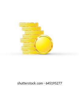 On white background isolated object abstract coin