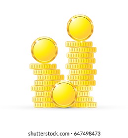 On white background isolated object abstract coin