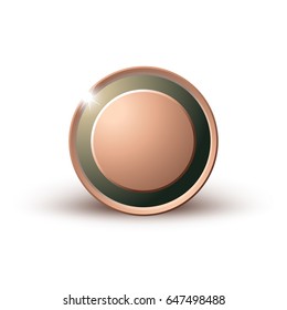 On white background isolated object abstract coin