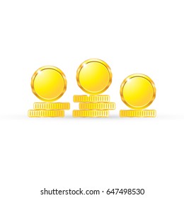 On white background isolated object abstract coin