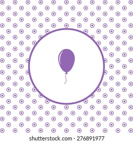 On a white background pink circles. Balloon sign icon. Birthday air balloon with rope or ribbon symbol. icon. vector design