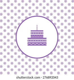 On a white background pink circles. birthday cake icon. icon. vector design