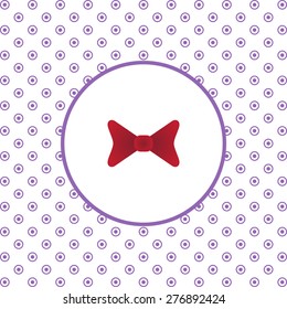 On a white background pink circles. bow tie. icon. vector design