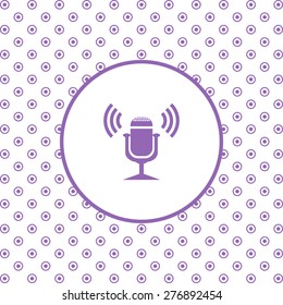 On a white background pink circles. Microphone. Voice recording. icon. vector design