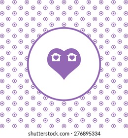 On a white background pink circles. House with Heart Icon. icon. vector design