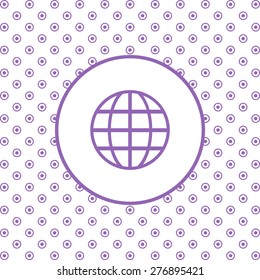 On a white background pink circles. Globe. icon. vector design