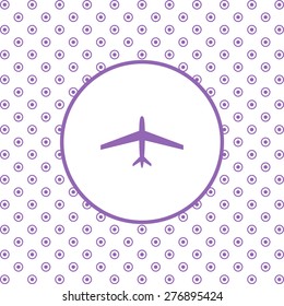On a white background pink circles. plane. icon. vector design