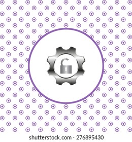On a white background pink circles. unlock settings. icon. vector design