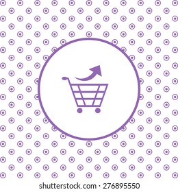 On a white background pink circles. remove from the shopping cart. icon. vector design