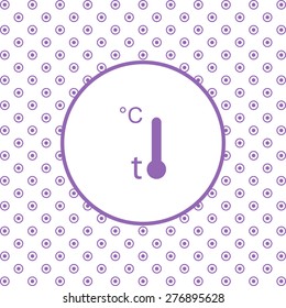 On a white background pink circles. Thermometer. icon. vector design
