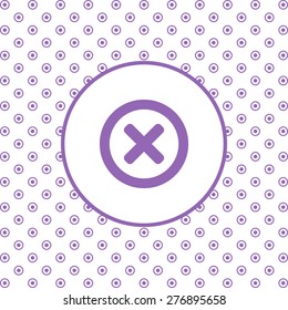 On a white background pink circles. Delete icon. Cross sign in circle - can be used as symbols of wrong, close, deny etc. icon. vector design
