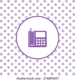 On a white background pink circles. phone. icon. vector design