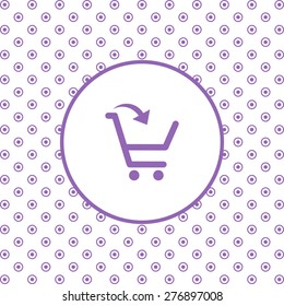 On a white background pink circles. put in shopping cart. icon. vector design