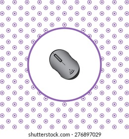 On a white background pink circles. realistic wireless mouse. icon. vector design