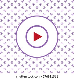 On a white background pink circles. play. icon. vector design